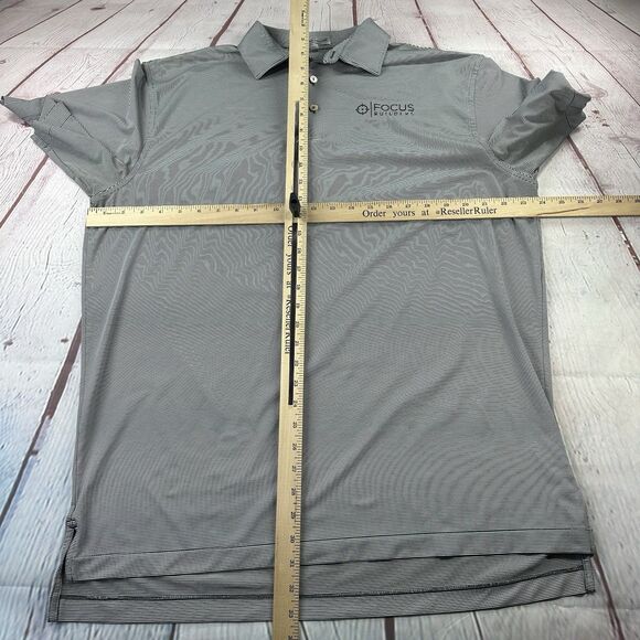 Peter Millar Summer Comfort Gray Polo Shirt Sz L Logo - Picture 5 of 8